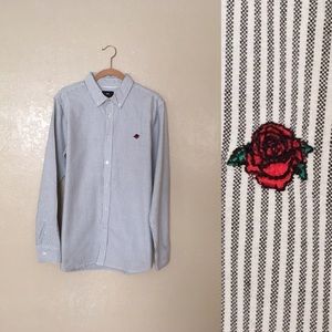 Men’s obey rose logo button down shirts size M